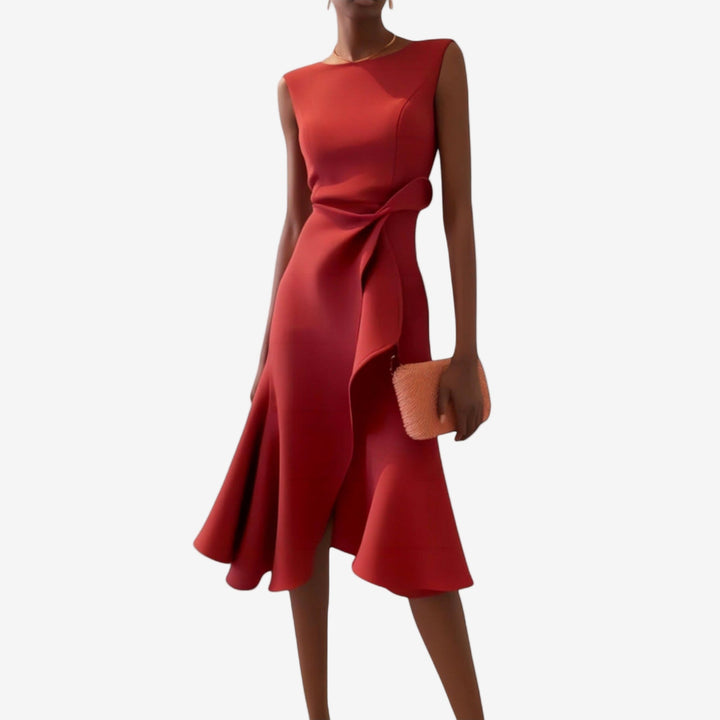 Eliana | Elegancka sukienka midi o asymetrycznym kroju