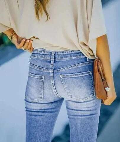 Dżinsy skinny z efektem