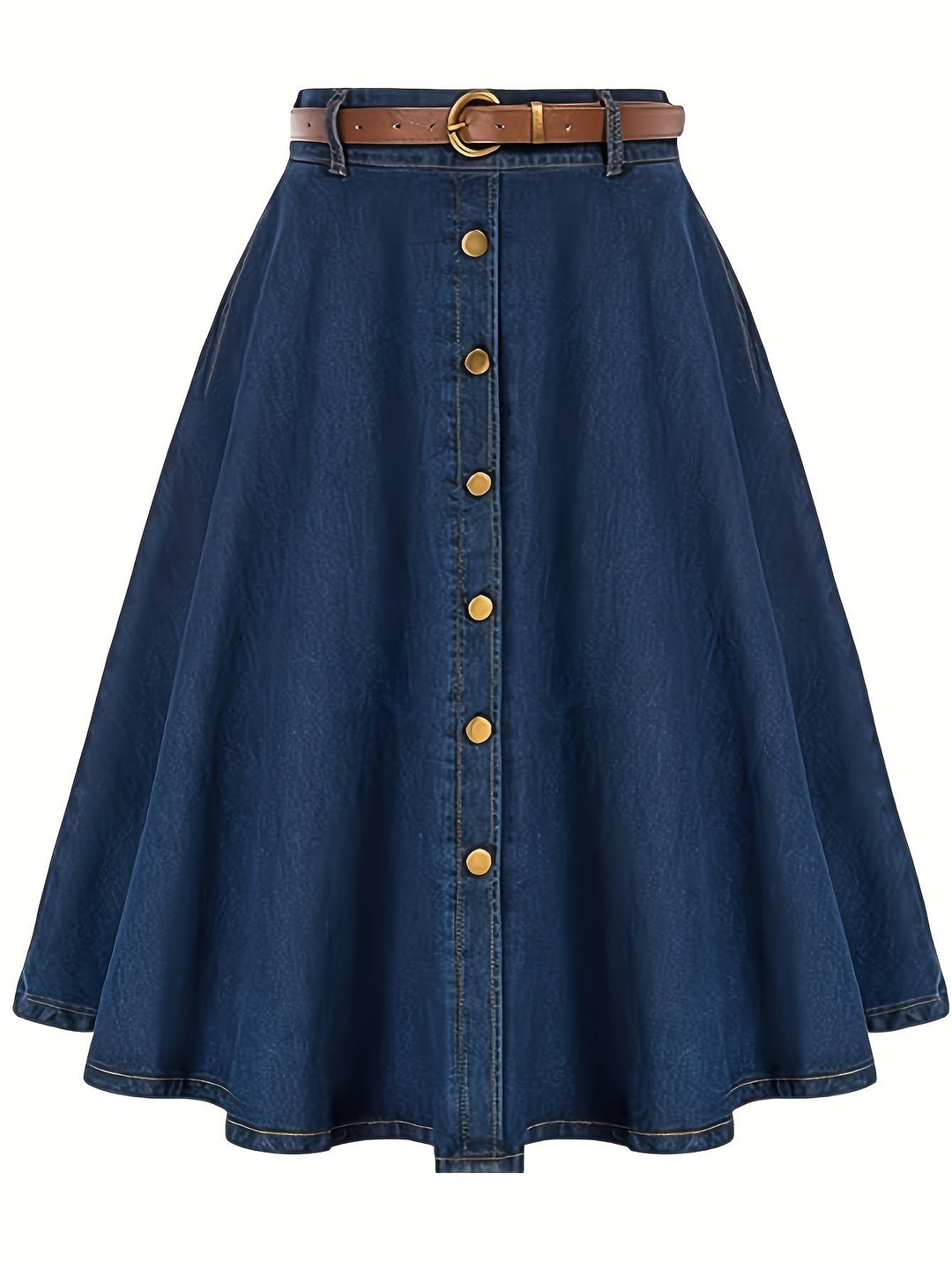 Elegancka i wygodna spódnica midi z denimu z guzikami