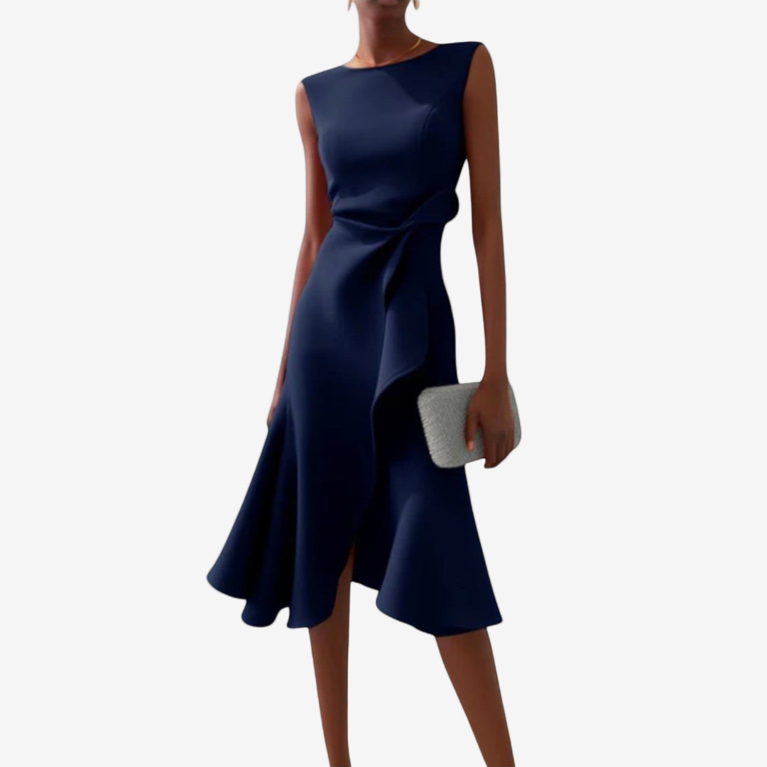Eliana | Elegancka sukienka midi o asymetrycznym kroju
