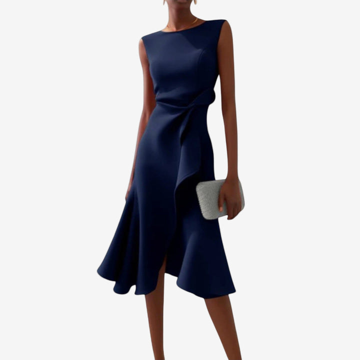 Eliana | Elegancka sukienka midi o asymetrycznym kroju