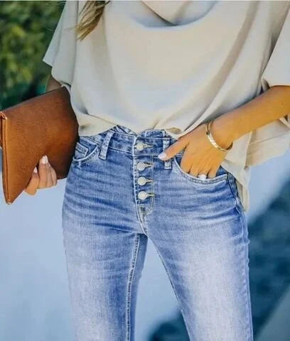 Dżinsy skinny z efektem