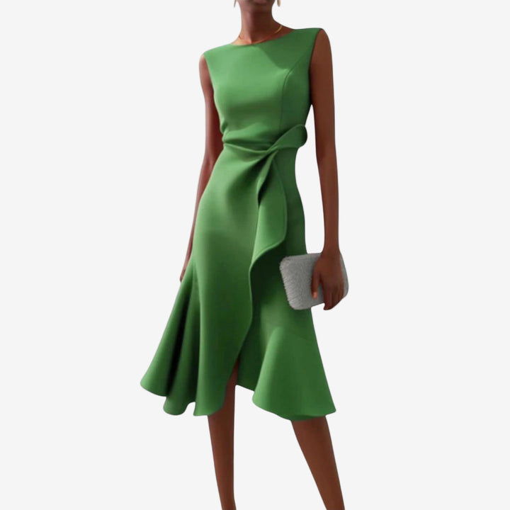 Eliana | Elegancka sukienka midi o asymetrycznym kroju