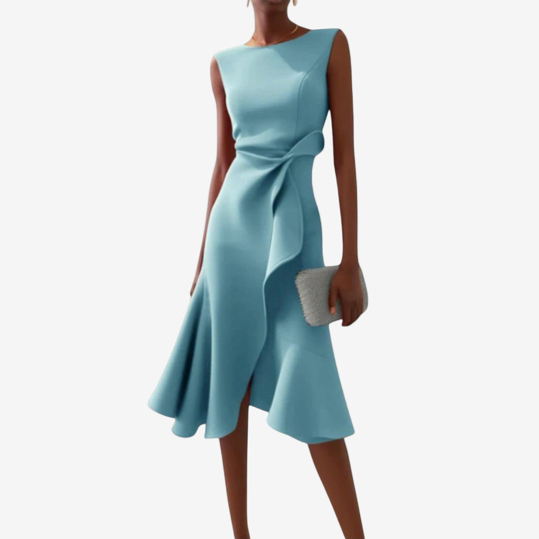 Eliana | Elegancka sukienka midi o asymetrycznym kroju