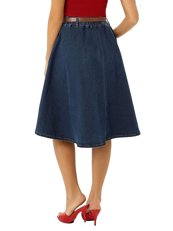 Elegancka i wygodna spódnica midi z denimu z guzikami