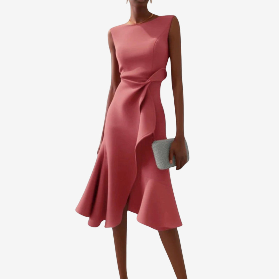 Eliana | Elegancka sukienka midi o asymetrycznym kroju