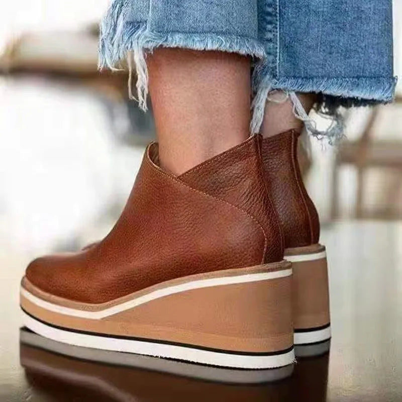 Catalina | Eleganckie Skórzane Botki z Wygodnym Obcasem