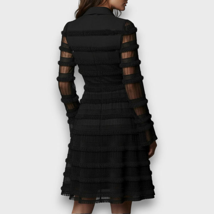 Parisa – Elegancka Czarna Sukienka Midi