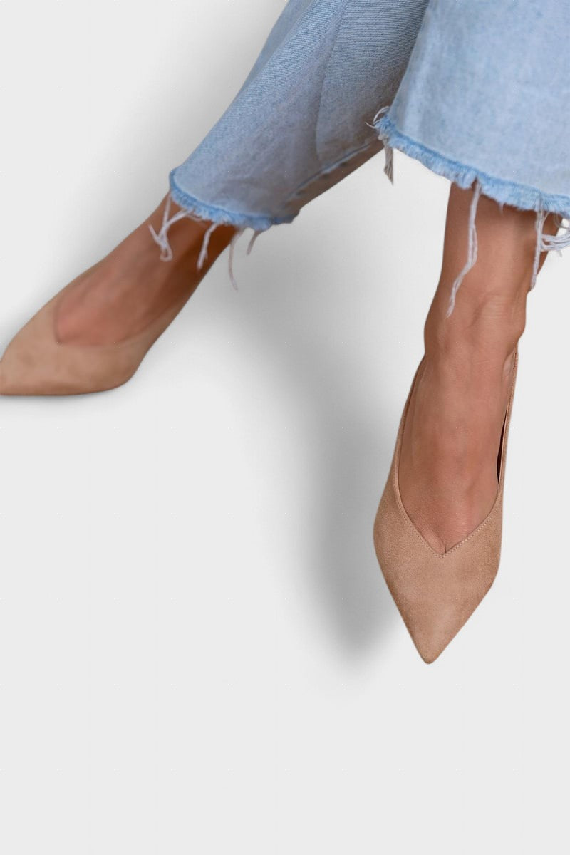 Alma™ | Eleganckie buty slingback w kolorze nude